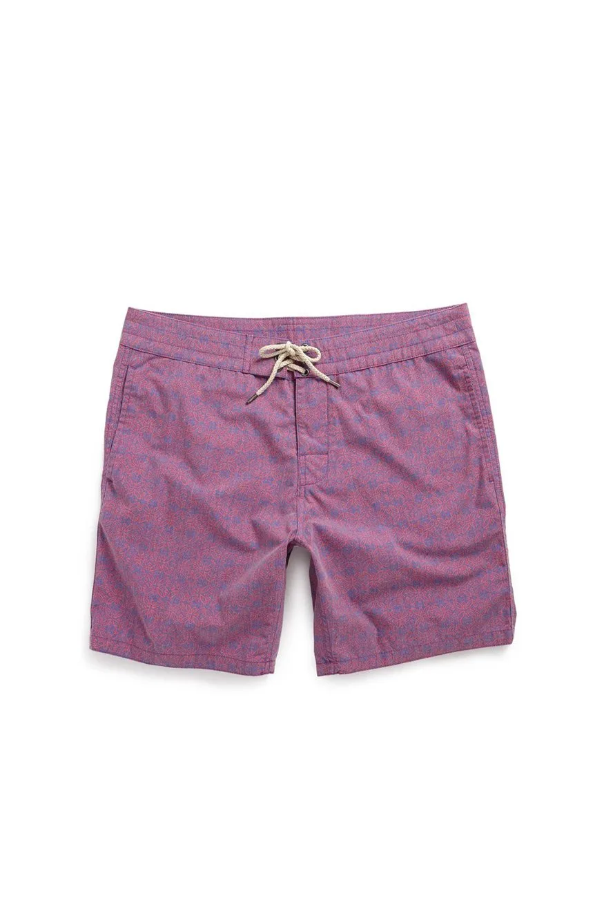 Faherty Classic Boardshort 7″, Ocean Breeze Red