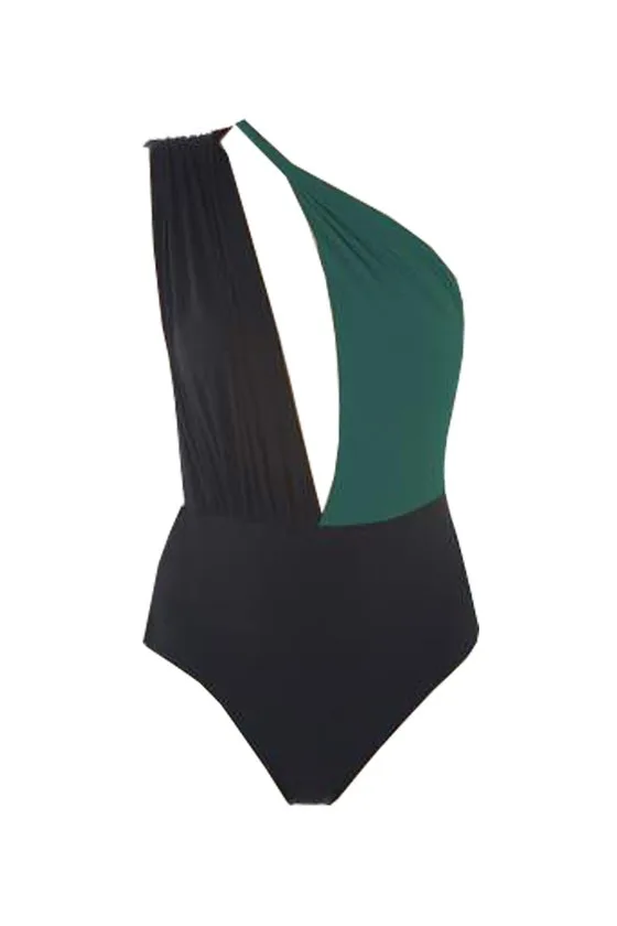 LUZ Collections Organic Maylo Swimsuit, Black/Emerald