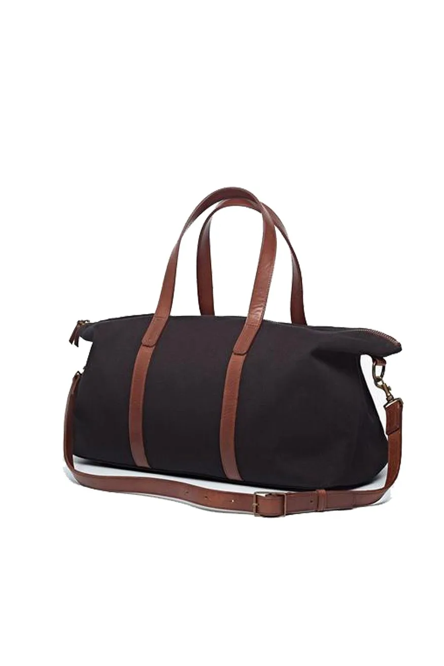 Nisolo Waxed Canvas Weekender, Black