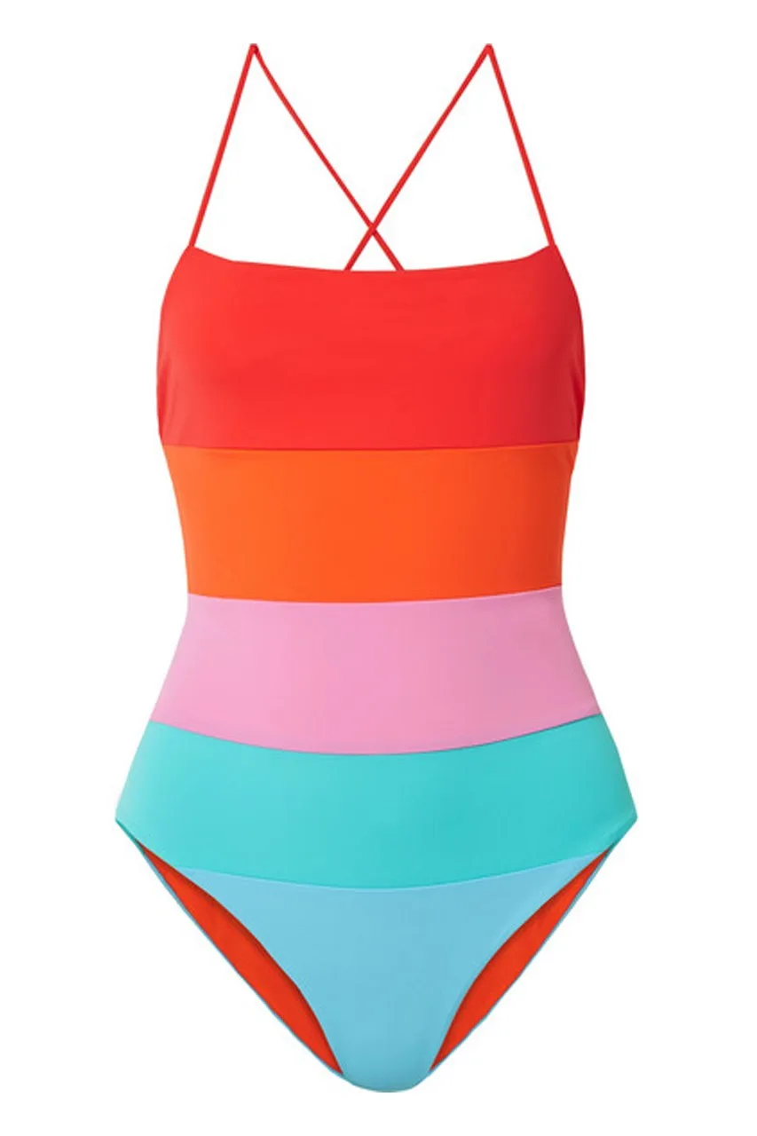Mara Hoffman Olympia Color-blocked Swimsuit | Multi