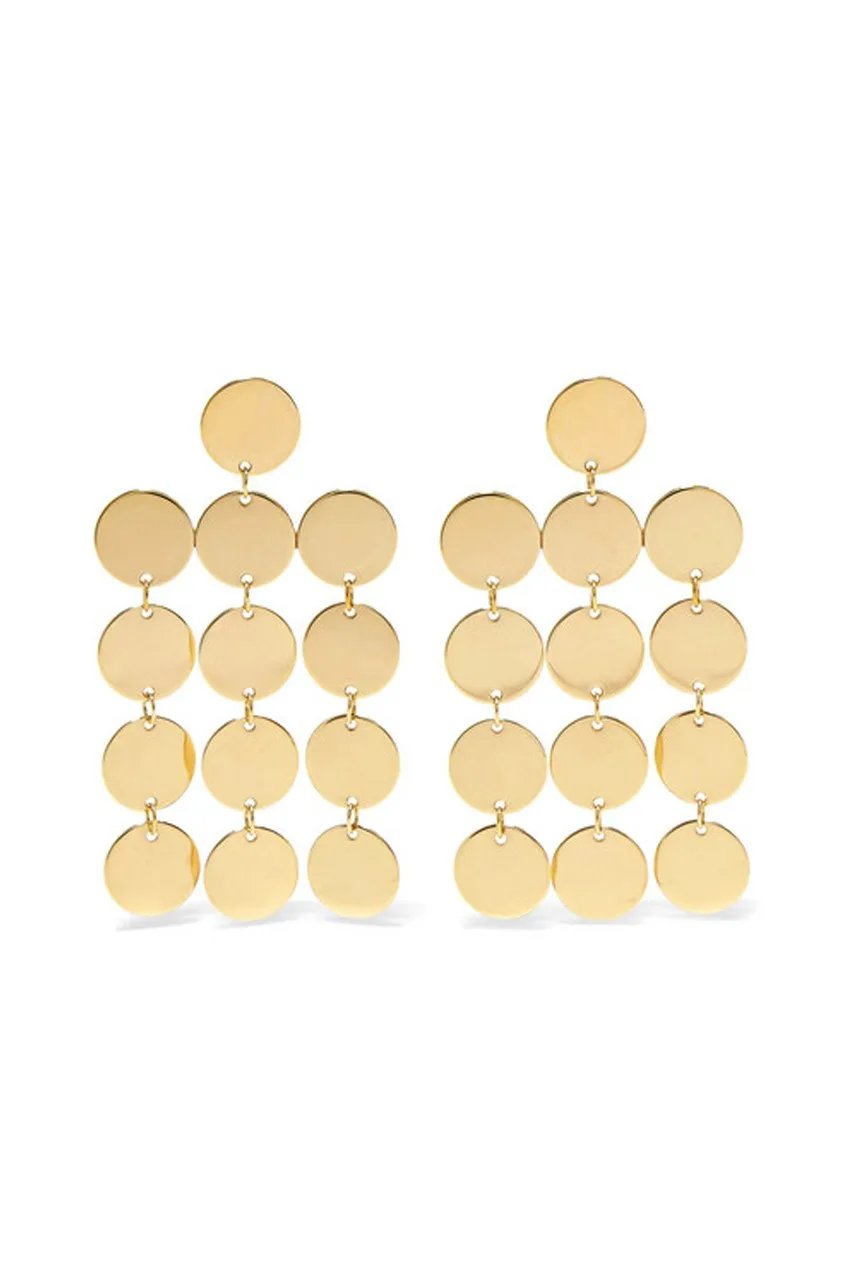 Saskia Diez Paillettes Chandellier Earrings | 18 Karat Gold Plated