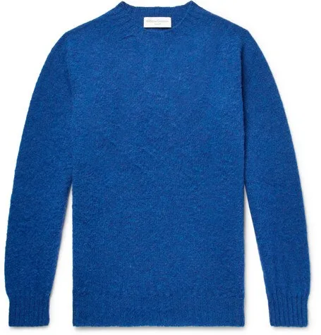 Officine Générale Shetland Wool Sweater | Cobalt Blue